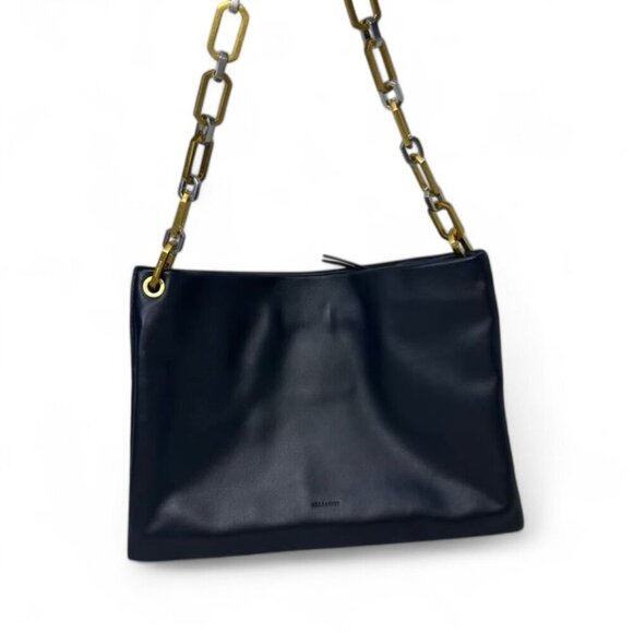 ALL SAINTS Bettina Leather Chain Shoulder Bag Black NWOT - Picture 9 of 16